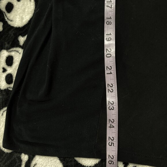 MERONA Plus-size black gathered scope neck tank top ~ LARGE XL 1X rayon shirt - Picture 6 of 14